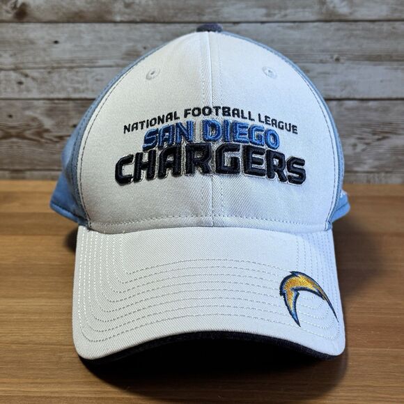Vintage San Diego Chargers Hat White Light Blue Adjustable NFL Reebok Bolt - Picture 1 of 13